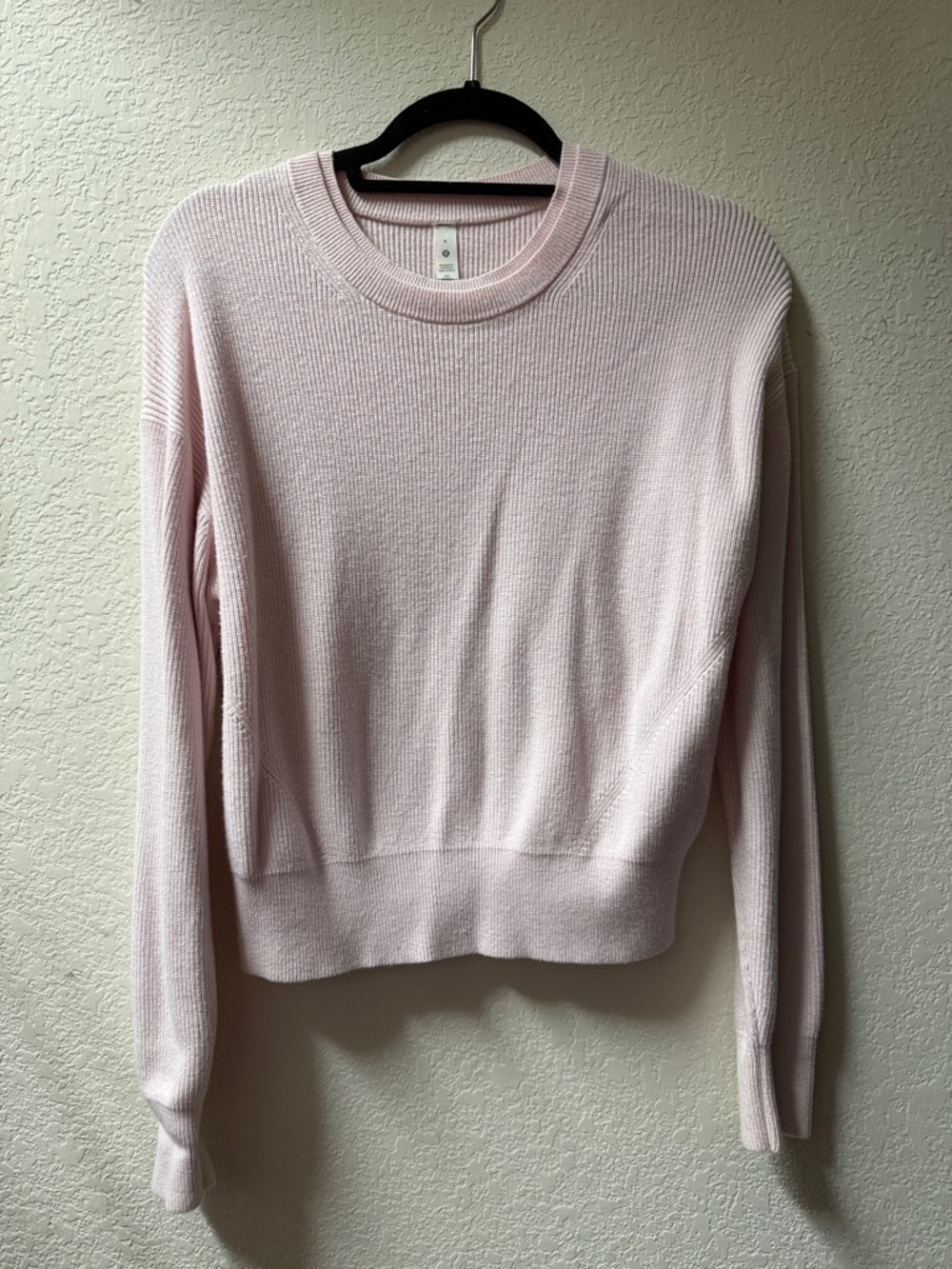 lululemon athletica Light Pink Ribbed Crewneck Sweater